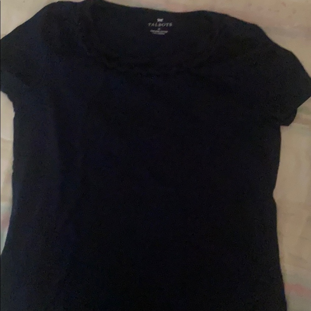 Talbots short sleeve navy blue top size medium